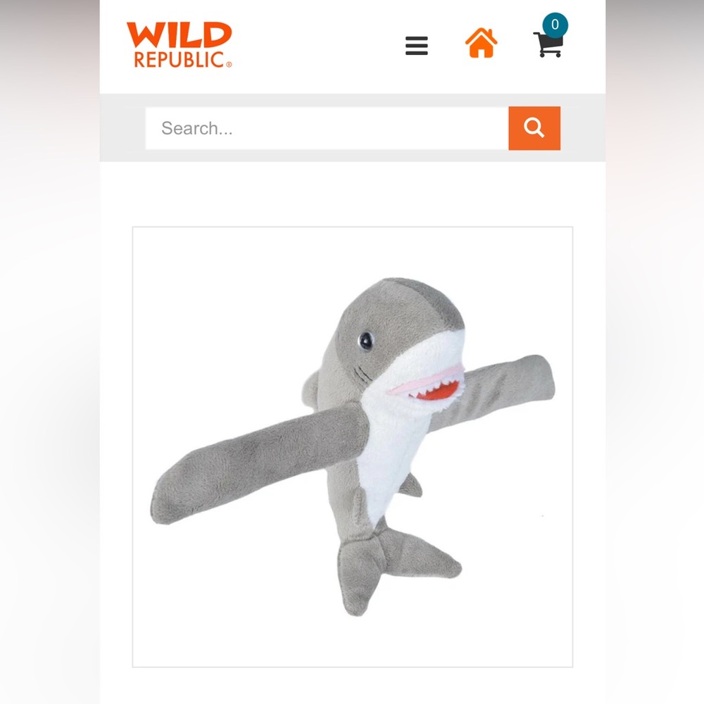 Wild Republic Hugger Great White Shark Plush Toy. 8”